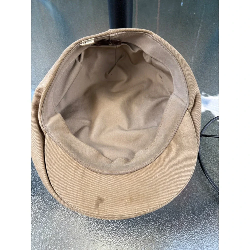 Vintage 2pc Flat Cap Set Mens Large Union Made USA Olive Tan Driver Ivy Hats